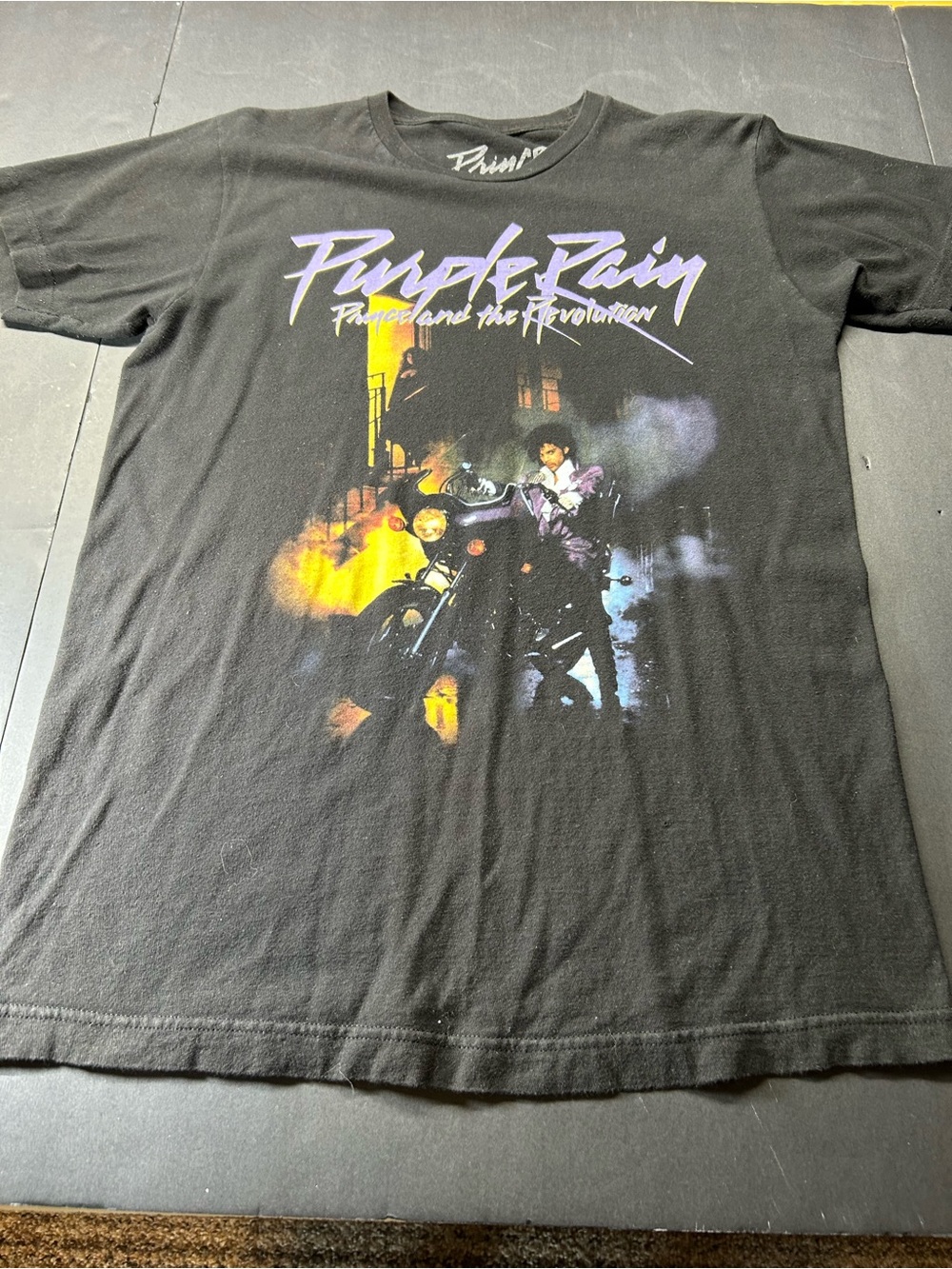 Prince Black 'Purple Rain' Graphic Tee with Purple Logo